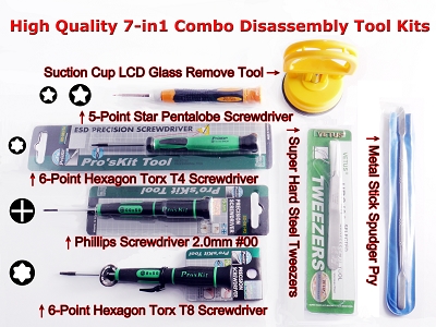 High Quality 7 PCs Combo Disassembly Repair Open Tool Kits for PC Laptop MacBook Pro Air iMac iPhone iPad XBOX PS3