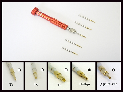 High Quality Professional 5 in 1 Screwdriver Torx T4 T5 T6 Phillips And 5 Point Star For iPhone iPad Smartphone Tablet