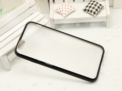Black & Transparent Slim TPU Skin Case Matte Cover for Apple iPhone 6 Plus 5.5"