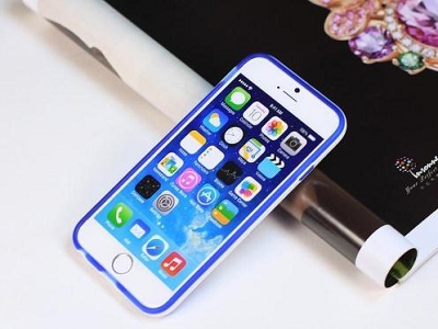 Blue TPU Soft Holder Stand Case Cover Skin Protective for Apple iPhone 6 4.7"