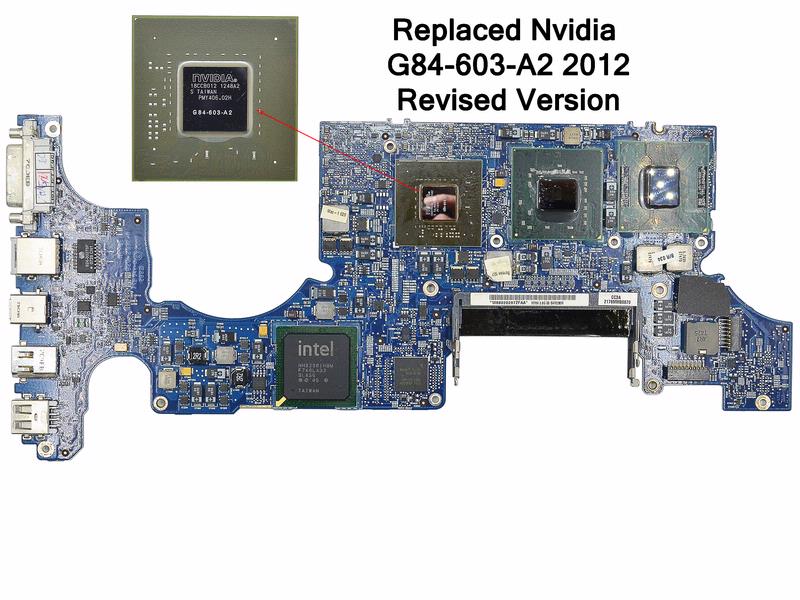 Apple MacBook Pro 17" A1229 2007 2.4 GHz Logic Board 820-2132-A With 2012 Version Video Chips