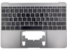 KB Topcase - Grade B Space Gray US Keyboard Top Case Palm Rest 613-02547-A for Apple MacBook 12" A1534 2016 2017 Retina