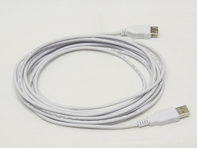 GOLD PLATED USB 2.0 A to A Extension Cable (White) 15FT