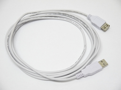 GOLD PLATED USB 2.0 A to A Extension Cable (White) 10FT