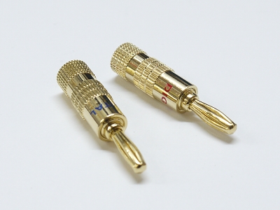 1 Pair Gold Amplifier Reciver Musical Audio Speaker Cable wire Connector Banana Plug Type B