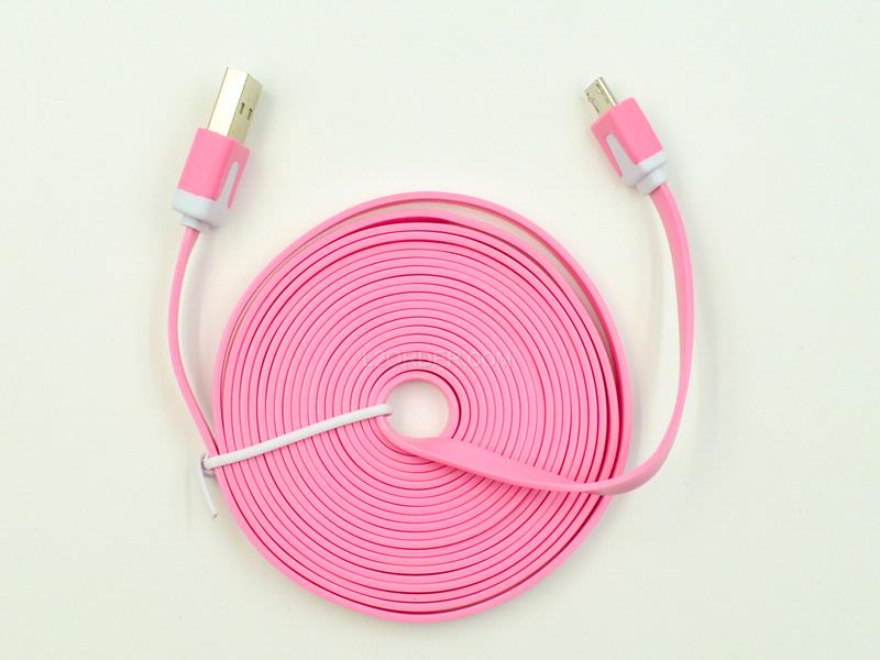 10FT Light Pink Micro USB to USB 2.0 Charging Charger Sync Data Cable Cord for Samsung Galaxy Kindle Fire Nexus LG HTC Smartphone Tablet