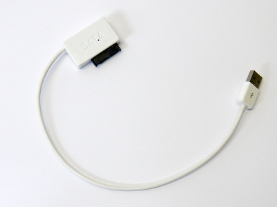 White USB 2.0 to 7+6 13Pin Slimline SATA Laptop CD DVD Rom Optical Super Drive Adapter Cable