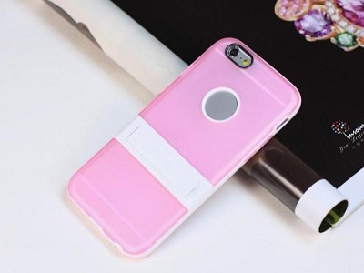 Pink TPU Soft Holder Stand Case Cover Skin Protective for Apple iPhone 6 4.7"