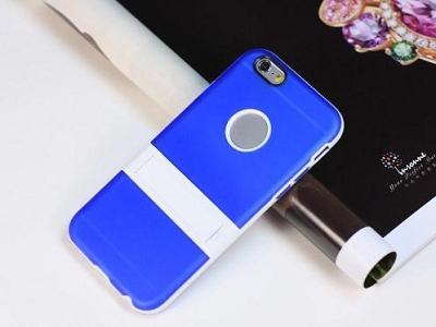 Blue TPU Soft holder Stand Case Cover Skin Protective for Apple iPhone 6 Plus 5.5"