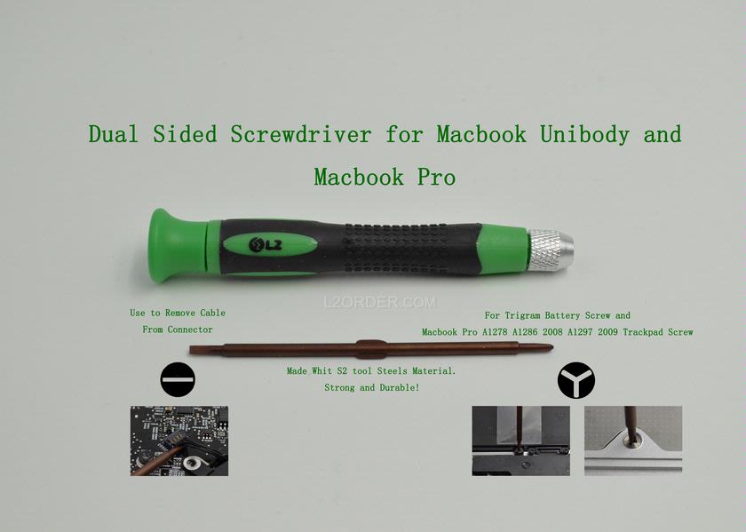 Dual Sided 2mm Y-Sharped 3 Point and 2mm Flathead Screwdriver for Macbook Unibody Macbook Pro Battery Screws